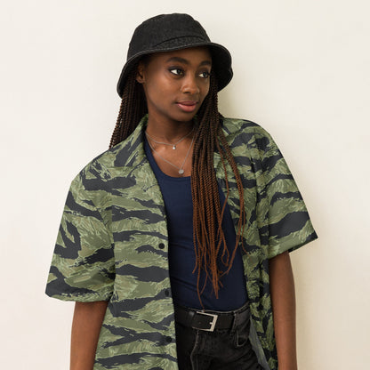 South Vietnamese Sea Wave Tiger Stripe CAMO Unisex Short-Sleeve Button Shirt