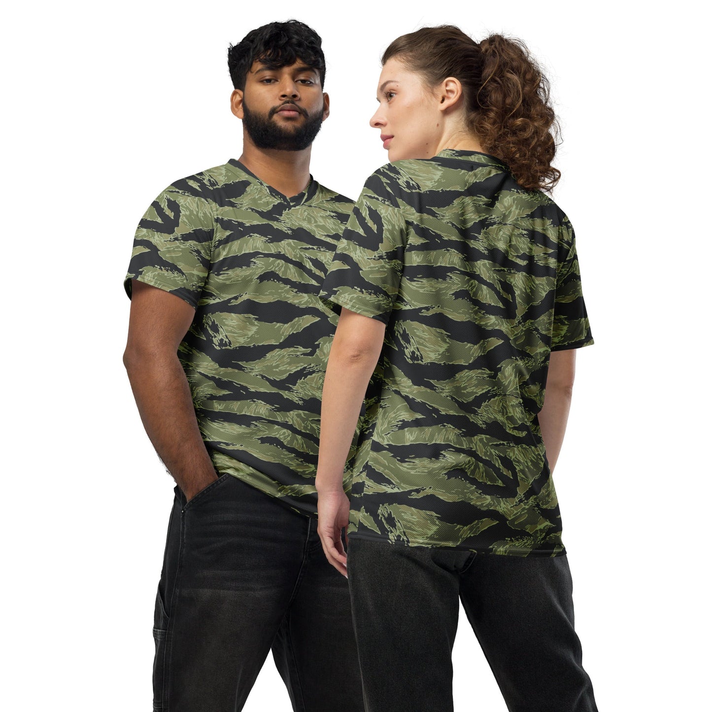 South Vietnamese Sea Wave Tiger Stripe CAMO Unisex Sports Jersey - 2XS