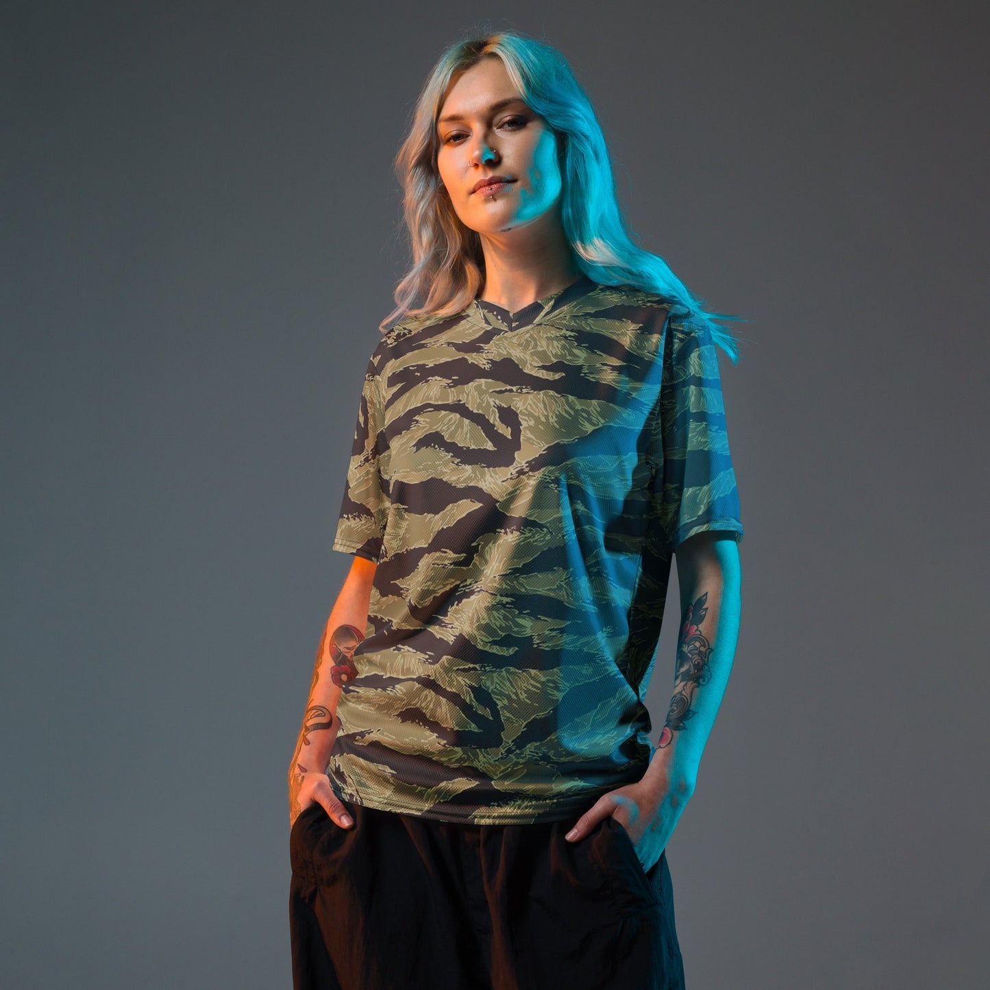 South Vietnamese Sea Wave Tiger Stripe CAMO Unisex Sports Jersey