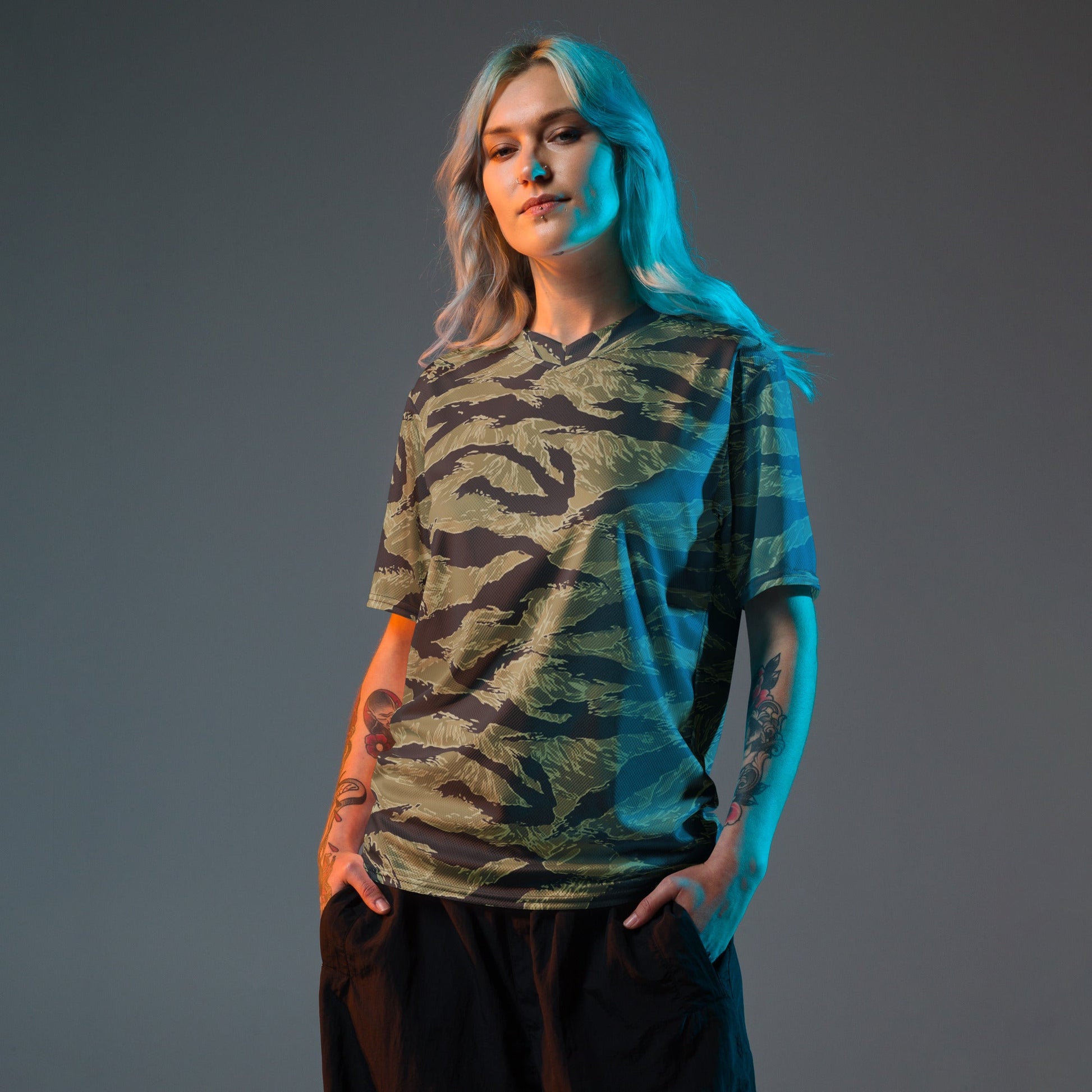 South Vietnamese Sea Wave Tiger Stripe CAMO Unisex Sports Jersey