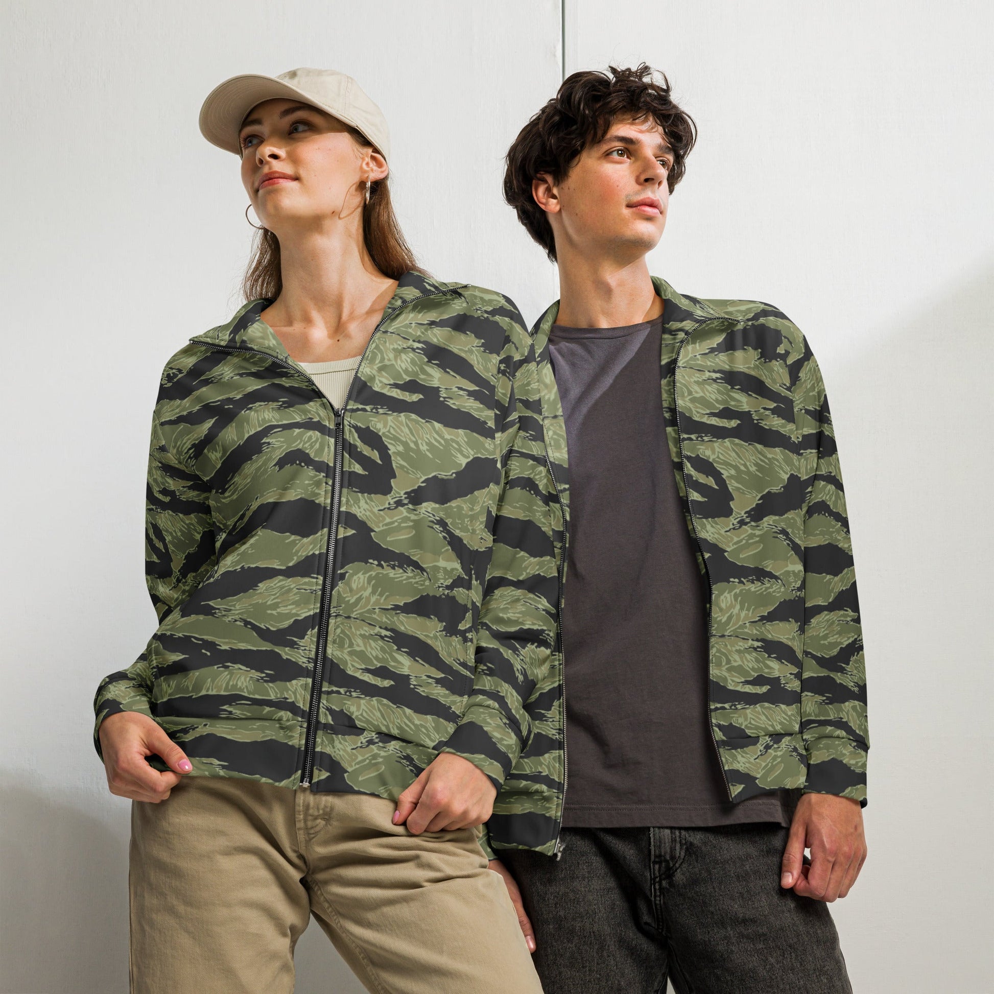 South Vietnamese Sea Wave Tiger Stripe CAMO Unisex Track Jacket - 2XS
