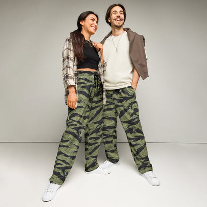 South Vietnamese Sea Wave Tiger Stripe CAMO Unisex Wide-Leg Joggers - 2XS