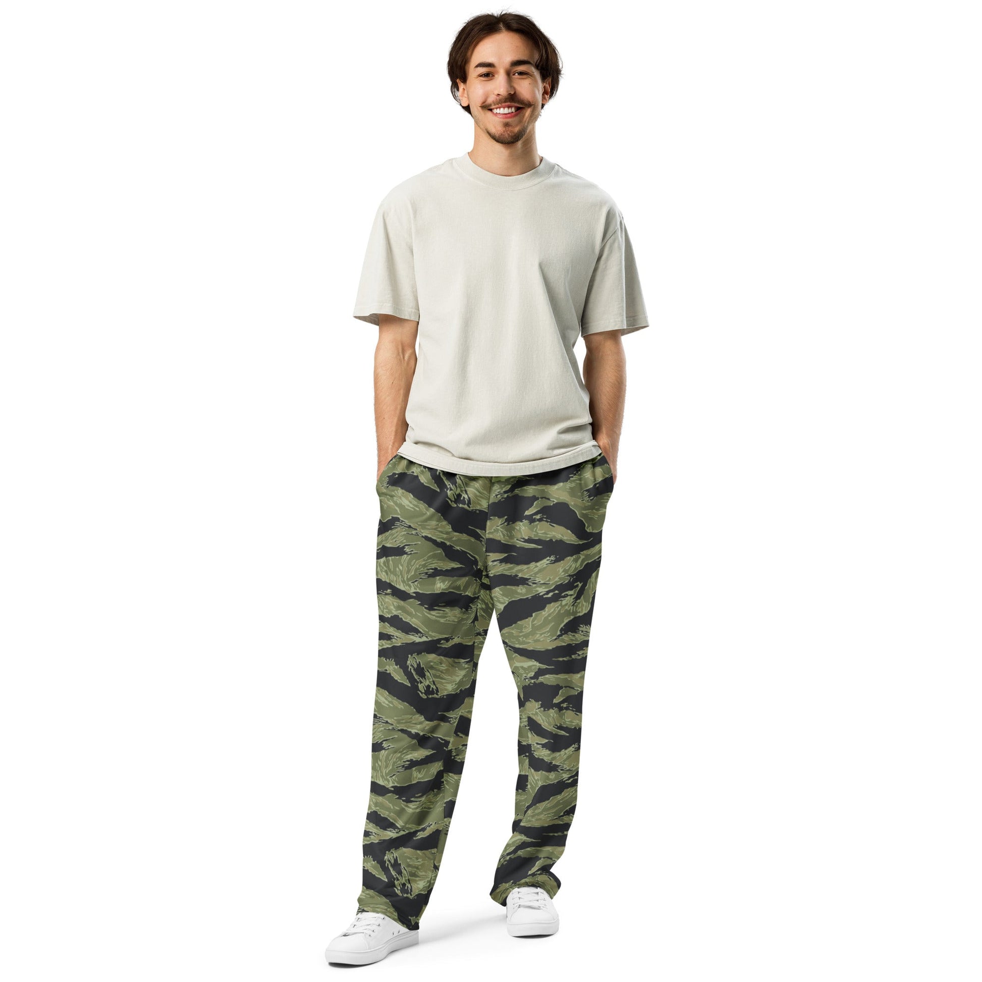 South Vietnamese Sea Wave Tiger Stripe CAMO Unisex Wide-Leg Joggers