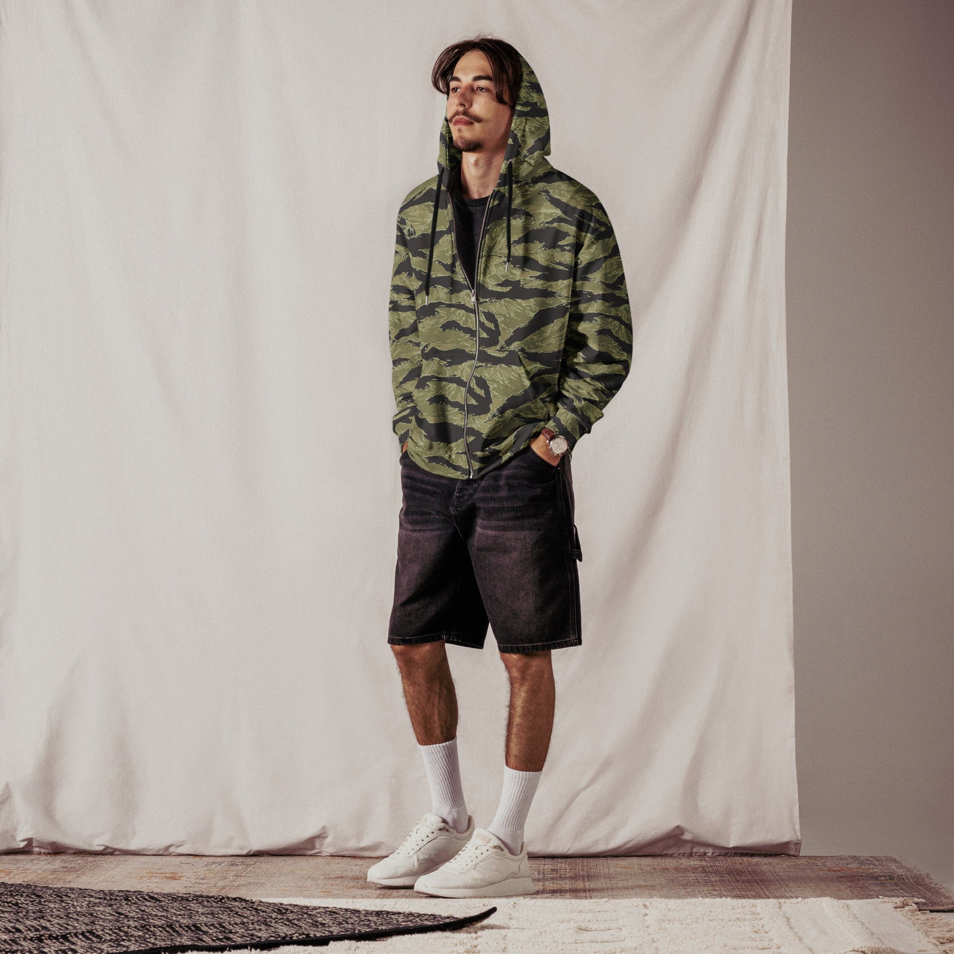 South Vietnamese Sea Wave Tiger Stripe CAMO Unisex Zip Hoodie