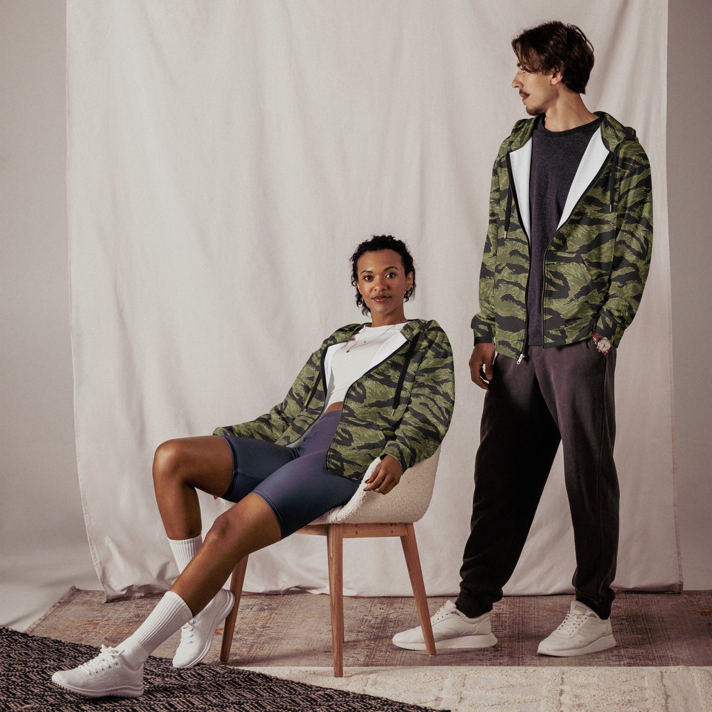 South Vietnamese Sea Wave Tiger Stripe CAMO Unisex Zip Hoodie