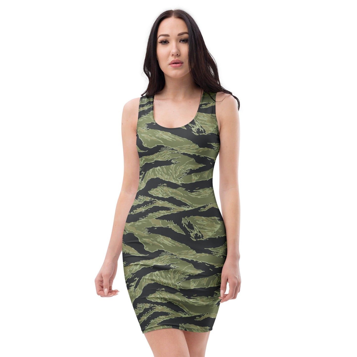 South Vietnamese Sea Wave Tiger Stripe CAMO Womens Bodycon Dress - XS