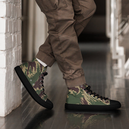 South Vietnamese Starburst CAMO Mens high top canvas shoes - 5 - High Top Canvas Shoes