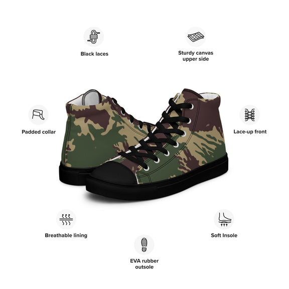 South Vietnamese Starburst CAMO Mens high top canvas shoes - High Top Canvas Shoes