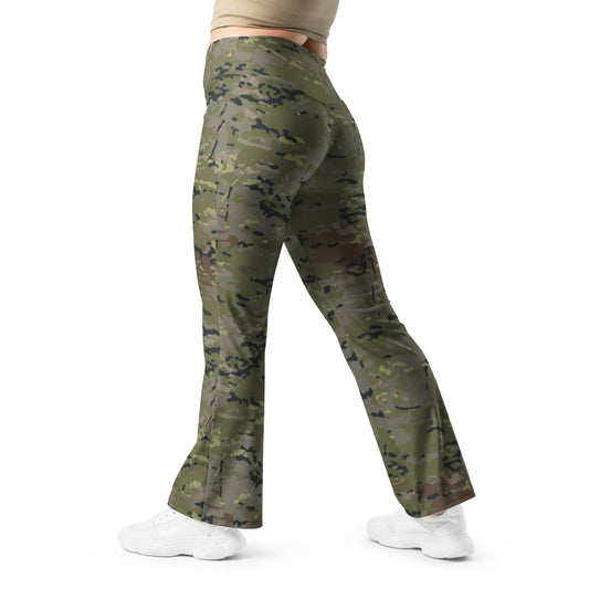 Spanish M09 Ejercito Pixelado Boscoso (Woodland) CAMO Flare leggings - 2XS - Womens Leggings