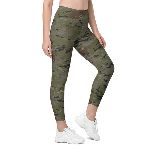 Spanish M09 Ejercito Pixelado Boscoso (Woodland) CAMO Leggings with pockets - 2XS - Womens With Pockets