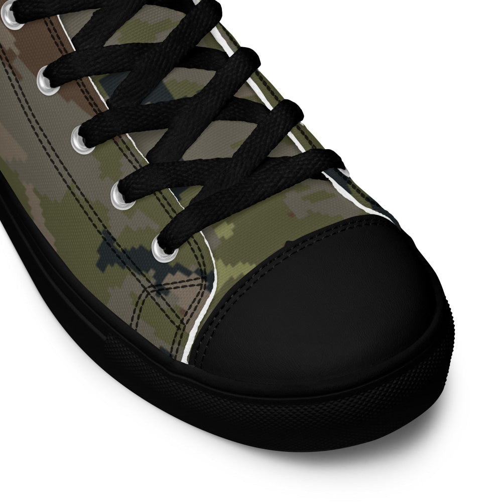 Spanish M09 Ejercito Pixelado Boscoso (Woodland) CAMO Men’s high top canvas shoes - Mens High Top Canvas Shoes