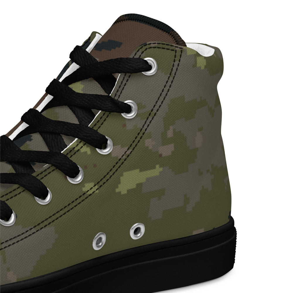 Spanish M09 Ejercito Pixelado Boscoso (Woodland) CAMO Men’s high top canvas shoes - Mens High Top Canvas Shoes