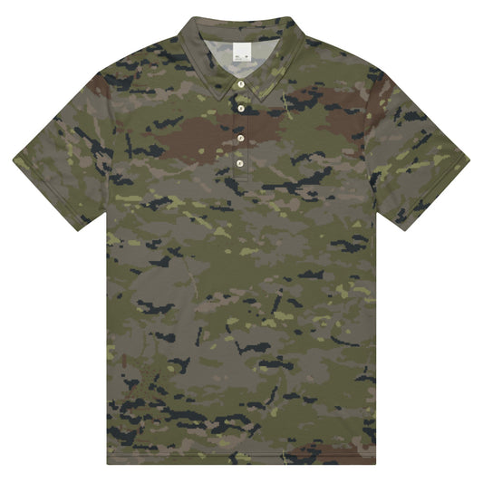 Spanish M09 Ejercito Pixelado Boscoso (Woodland) CAMO Men’s slim fit polo - XS - Mens Slim Fit Polo