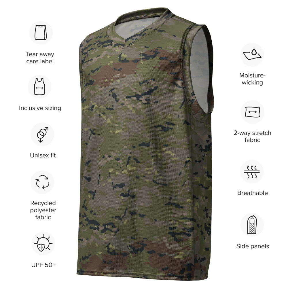 Spanish M09 Ejercito Pixelado Boscoso (Woodland) CAMO unisex basketball jersey - Unisex Basketball Jersey