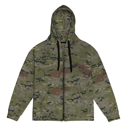 Spanish M09 Ejercito Pixelado Boscoso (Woodland) CAMO Unisex zip hoodie - 2XS - Zip Hoodie