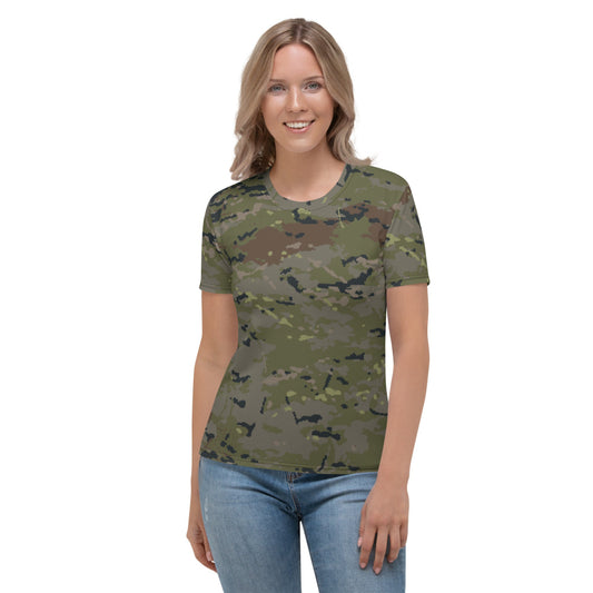 Spanish M09 Ejercito Pixelado Boscoso (Woodland) CAMO Women’s T-shirt - XS - Womens T-Shirt