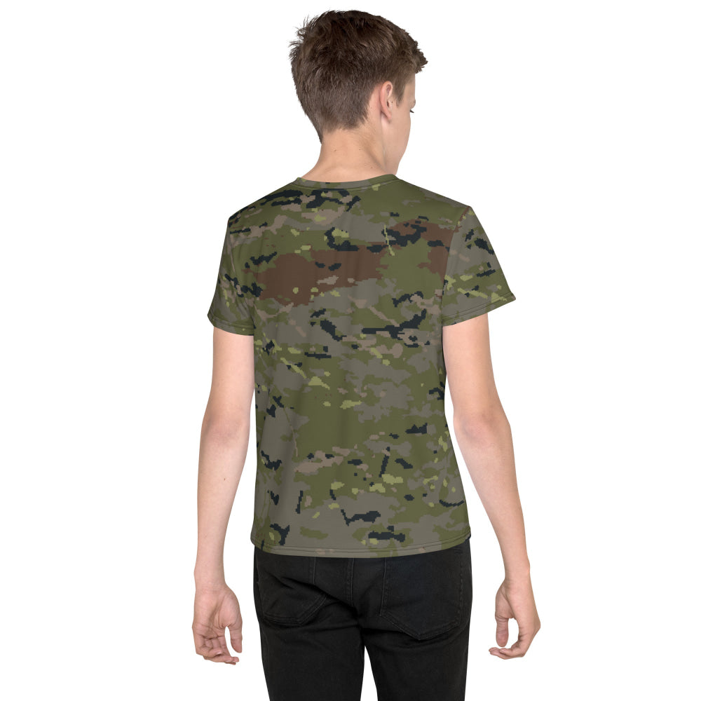 Spanish M09 Ejercito Pixelado Boscoso (Woodland) CAMO Youth crew neck t-shirt - Crew Neck T-shirt