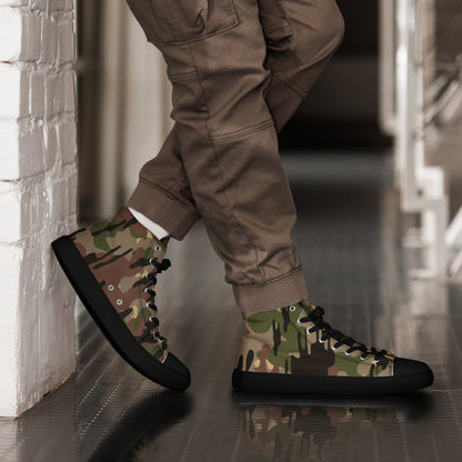 Spanish Rocosos Guerrillero CAMO Mens high top canvas shoes - Black / 5 - High Top Canvas Shoes