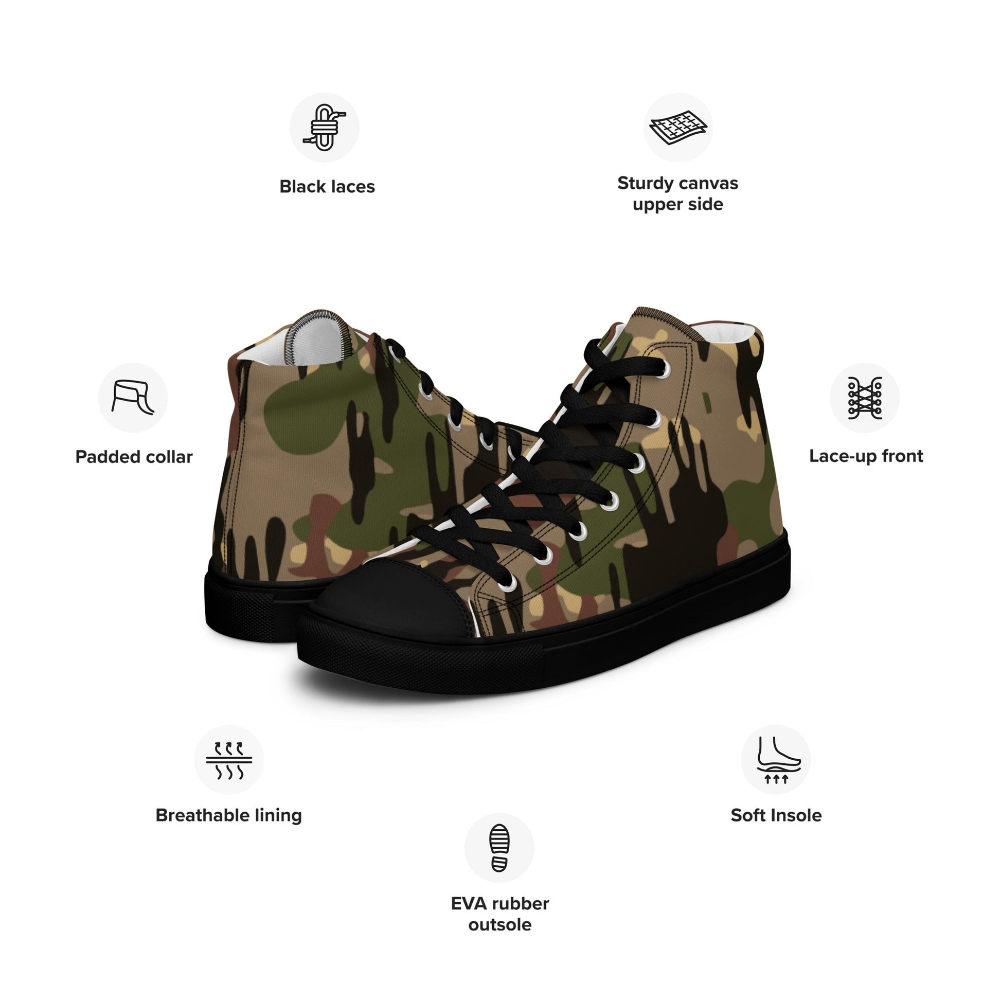 Spanish Rocosos Guerrillero CAMO Mens high top canvas shoes - High Top Canvas Shoes