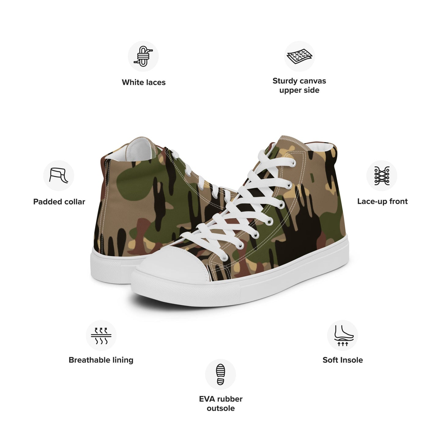 Spanish Rocosos Guerrillero CAMO Mens high top canvas shoes - High Top Canvas Shoes