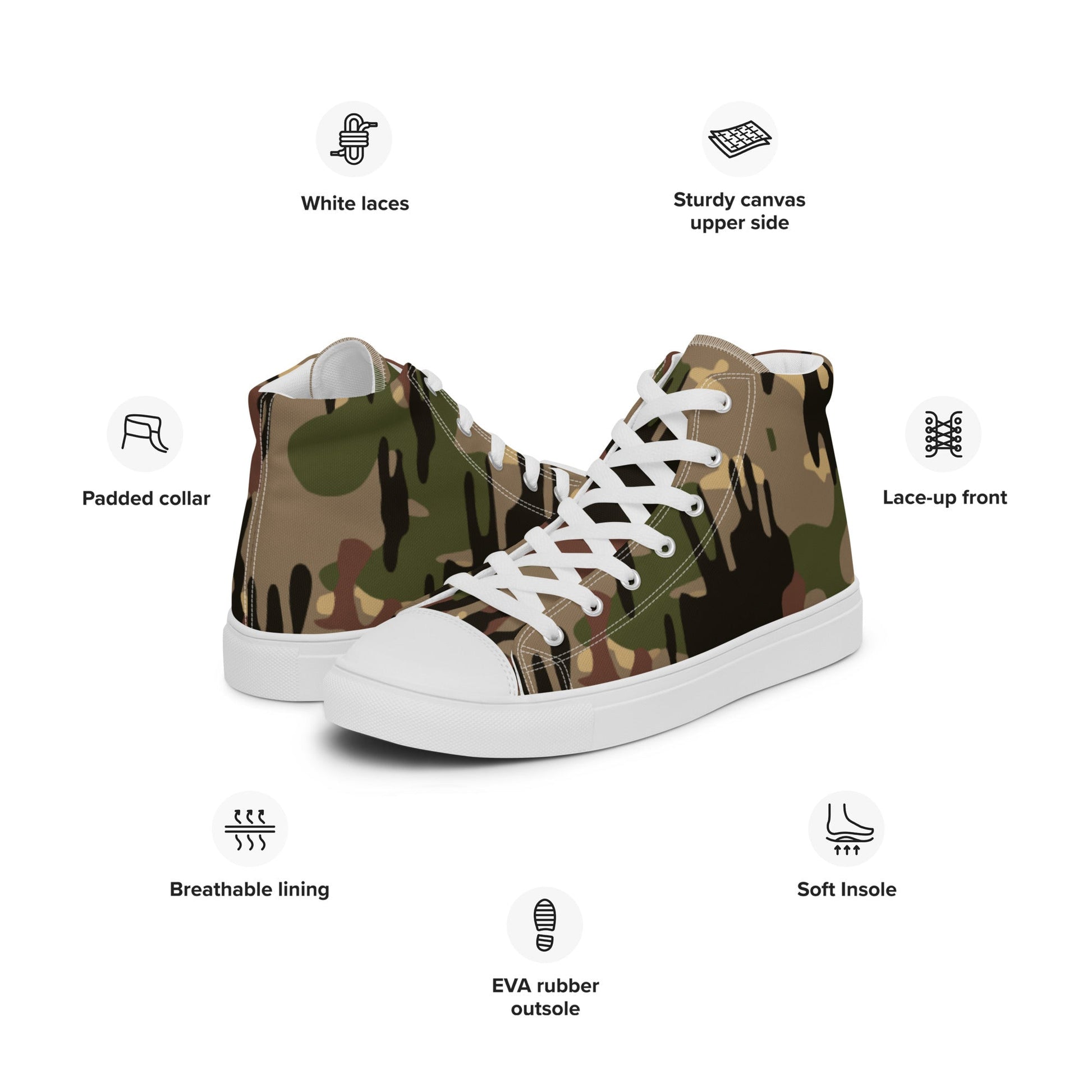 Spanish Rocosos Guerrillero CAMO Mens high top canvas shoes - High Top Canvas Shoes