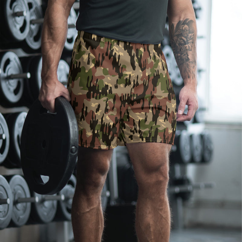 Rocosos Spanish Guerrillero CAMO Unisex Athletic Long Shorts - XS