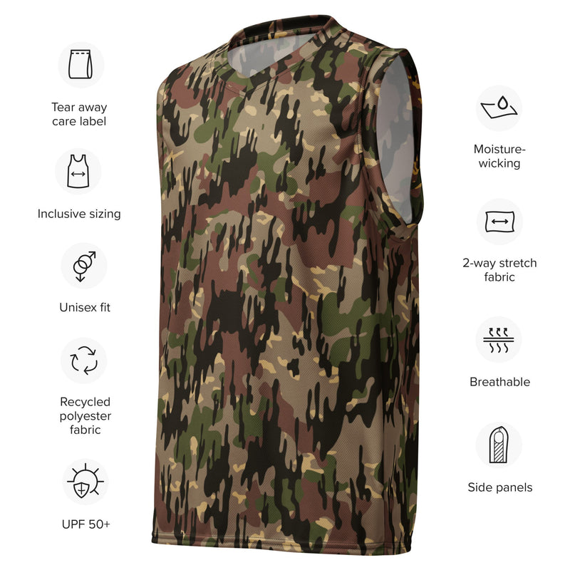 Rocosos Spanish Guerrillero CAMO Unisex Basketball Jersey