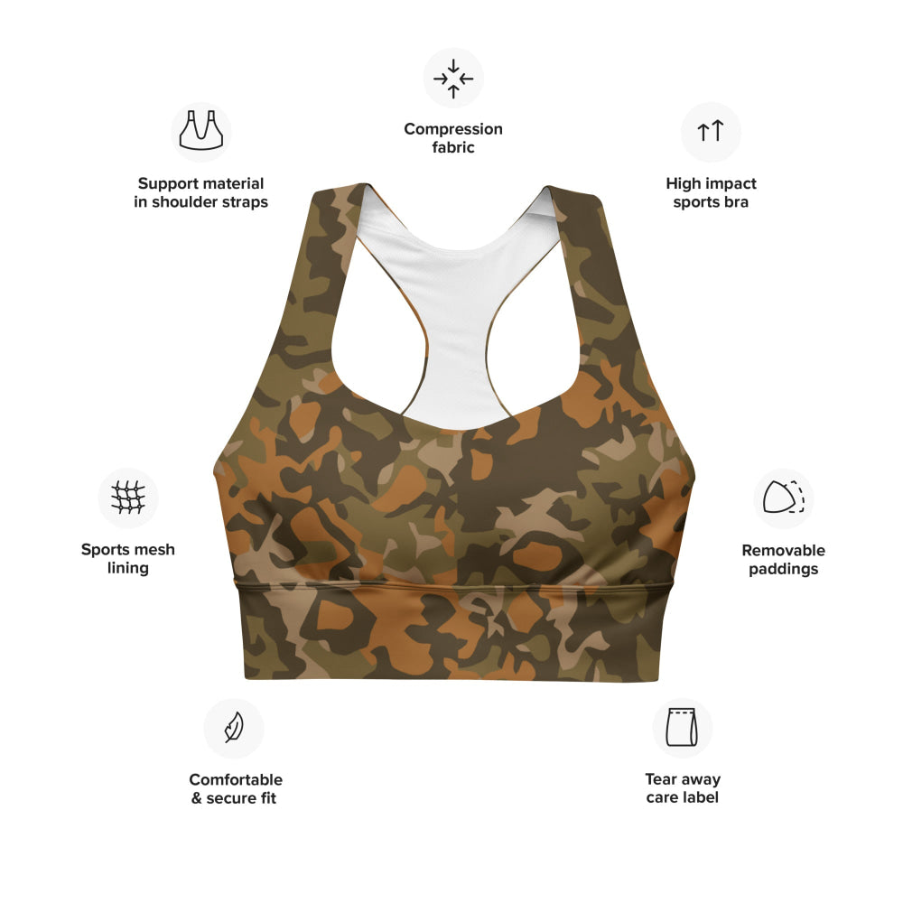 Spanish Sahara CAMO Longline sports bra - Womens Sports Bra