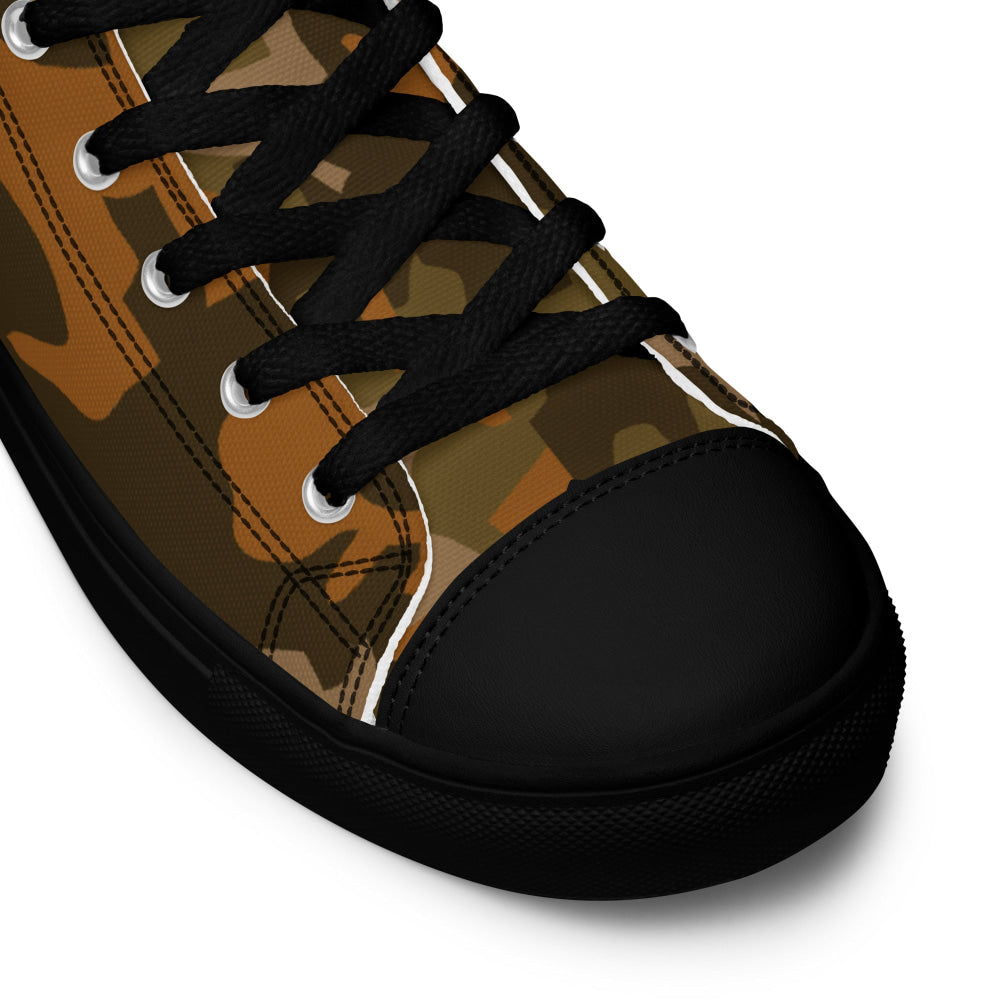 Spanish Sahara CAMO Men’s high top canvas shoes - Mens High Top Canvas Shoes