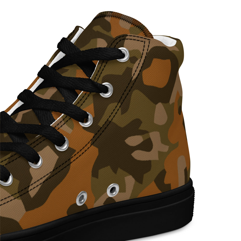 Spanish Sahara CAMO Men’s high top canvas shoes - Mens High Top Canvas Shoes