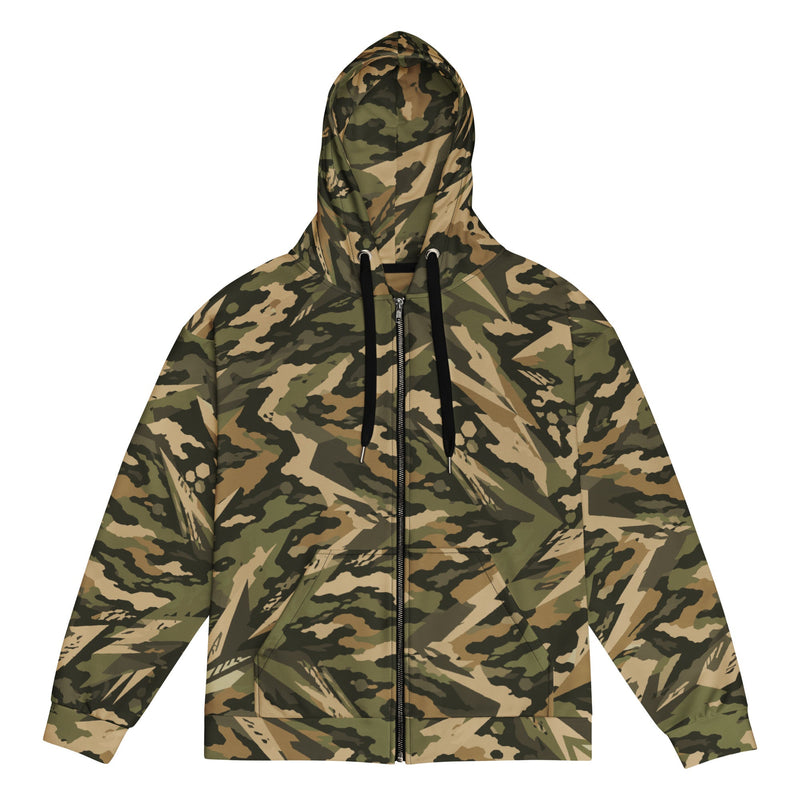 Spearpoint Vanguard Multi-Terrain CAMO Unisex Zip Hoodie - 2XS