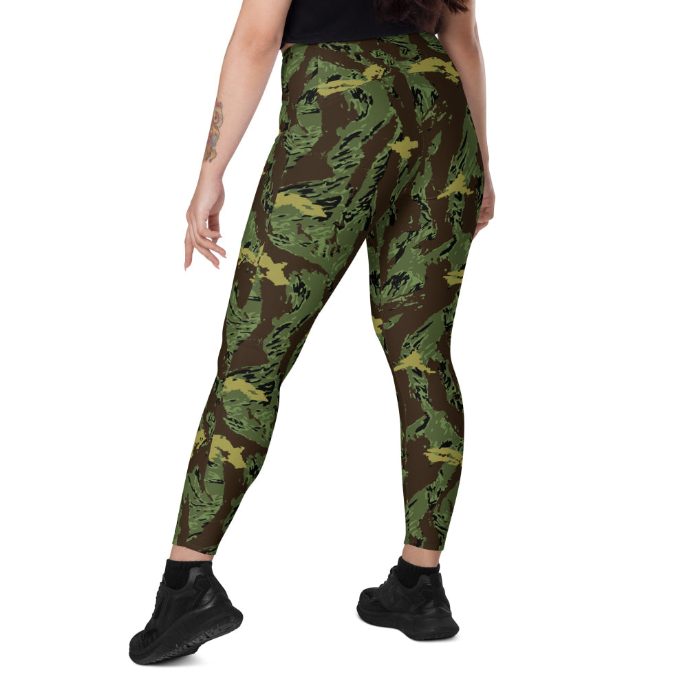 Special Purpose Canopy Tiger Stripe CAMO Leggings with pockets - Womens With Pockets