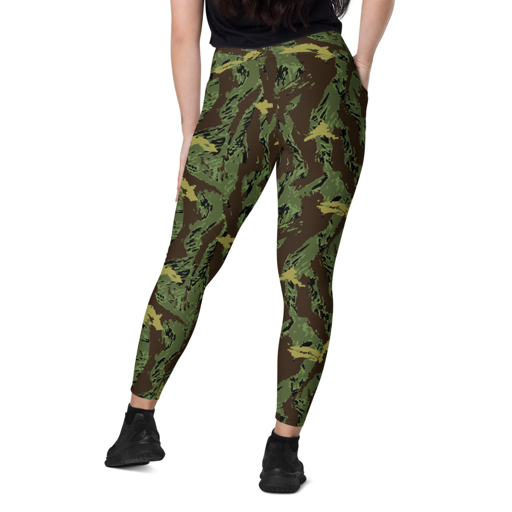 Special Purpose Canopy Tiger Stripe CAMO Leggings with pockets - Womens With Pockets