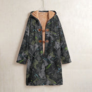 Spider Wall Reflex CAMO Men’s Horn Button Long Fleece Coat - S / White - Jacket