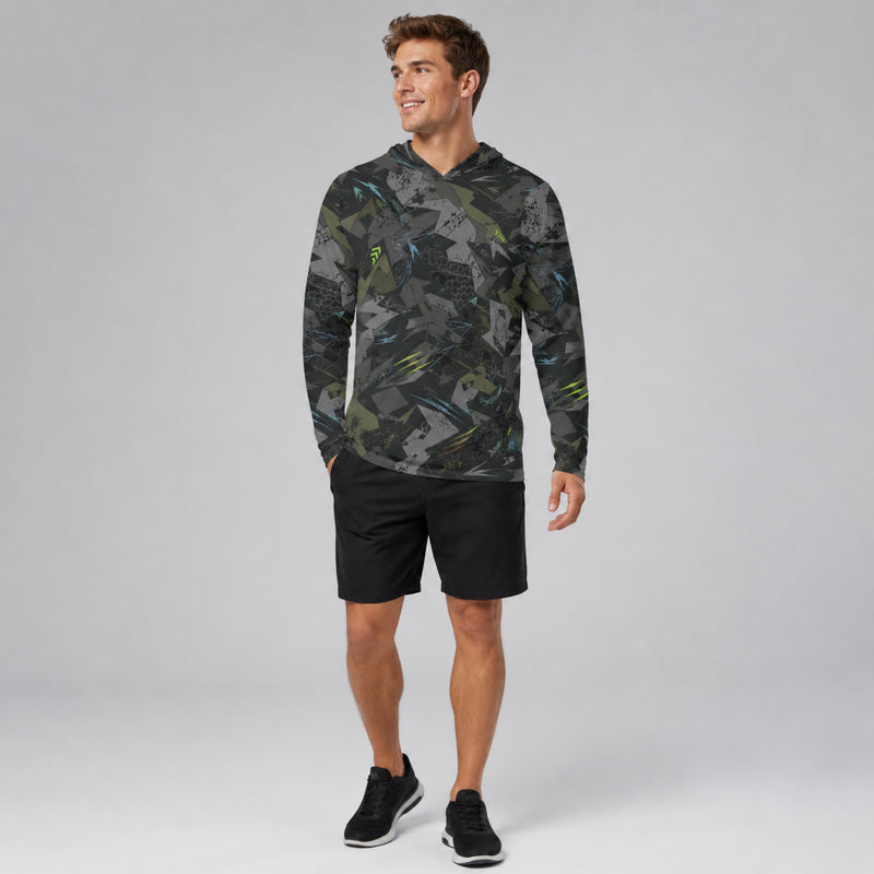 Spider Wall Reflex CAMO Mens Sunscreen Sports Hoodie With Thumb Holes