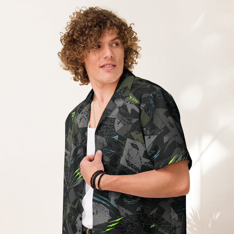 Spider Wall Reflex CAMO Unisex Short-Sleeve Button Shirt - Button-Up