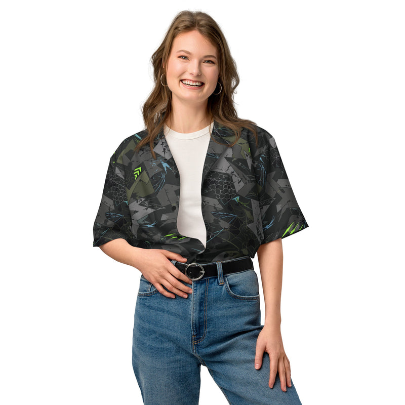 Spider Wall Reflex CAMO Unisex Short-Sleeve Button Shirt - Button-Up
