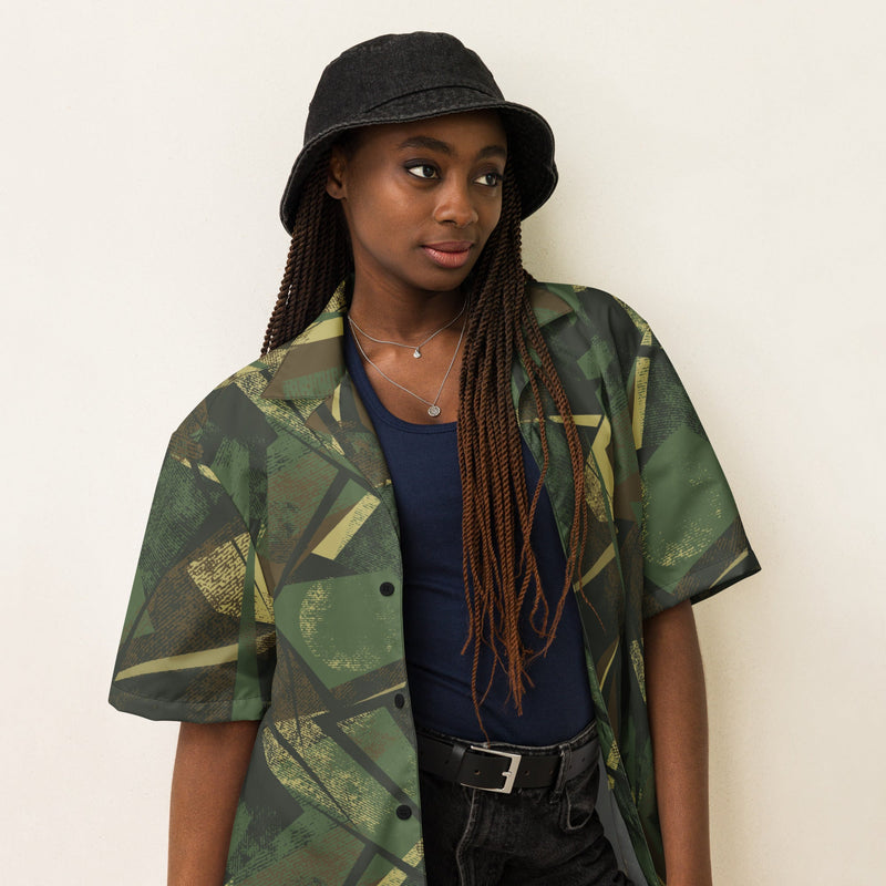 Splinter Vector Jungle CAMO Unisex Short-Sleeve Button Shirt - Button-Up