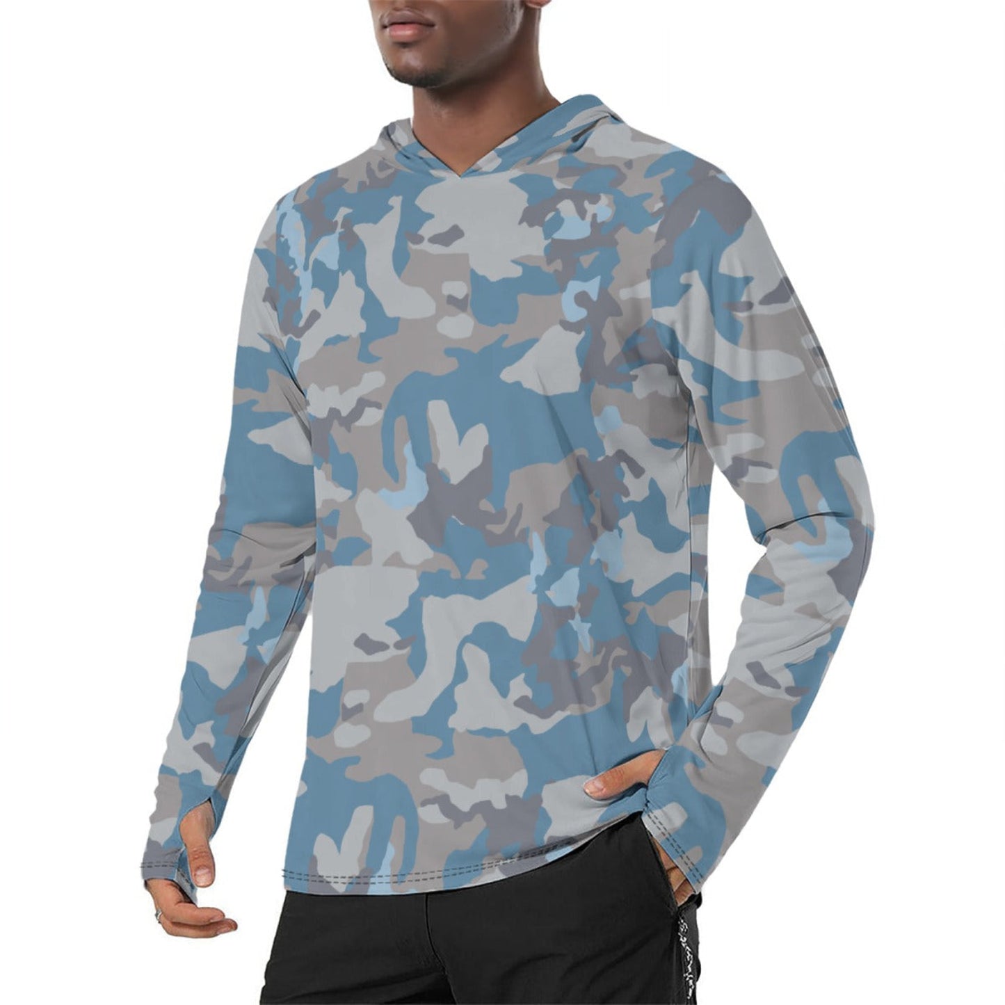 Stalker Clear Sky Video Game CAMO Mens Sunscreen Sports Hoodie With Thumb Holes