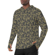 Stalker ISPF CAMO Mens Sunscreen Sports Hoodie With Thumb Holes - S / White