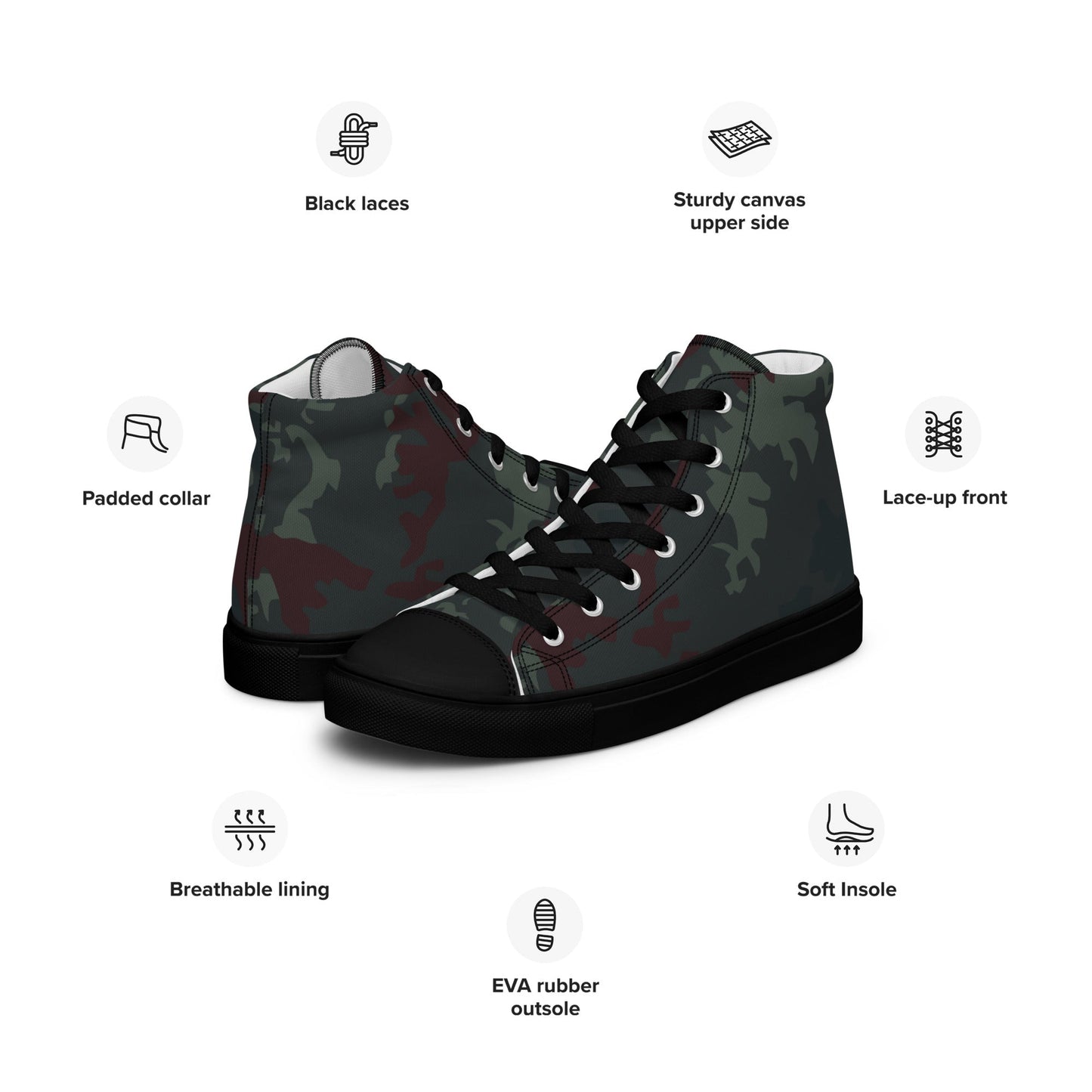 Starfleet MACO (Military Assault Command Operations) Movie CAMO Mens high top canvas shoes - High Top Canvas Shoes