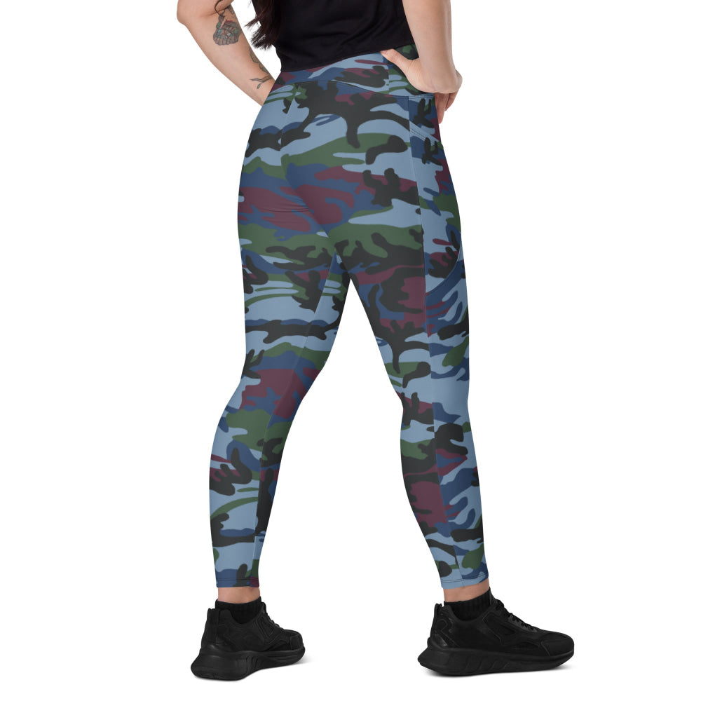 Street Fighter Allied Nations Movie CAMO Leggings with pockets - 2XS - Womens With Pockets