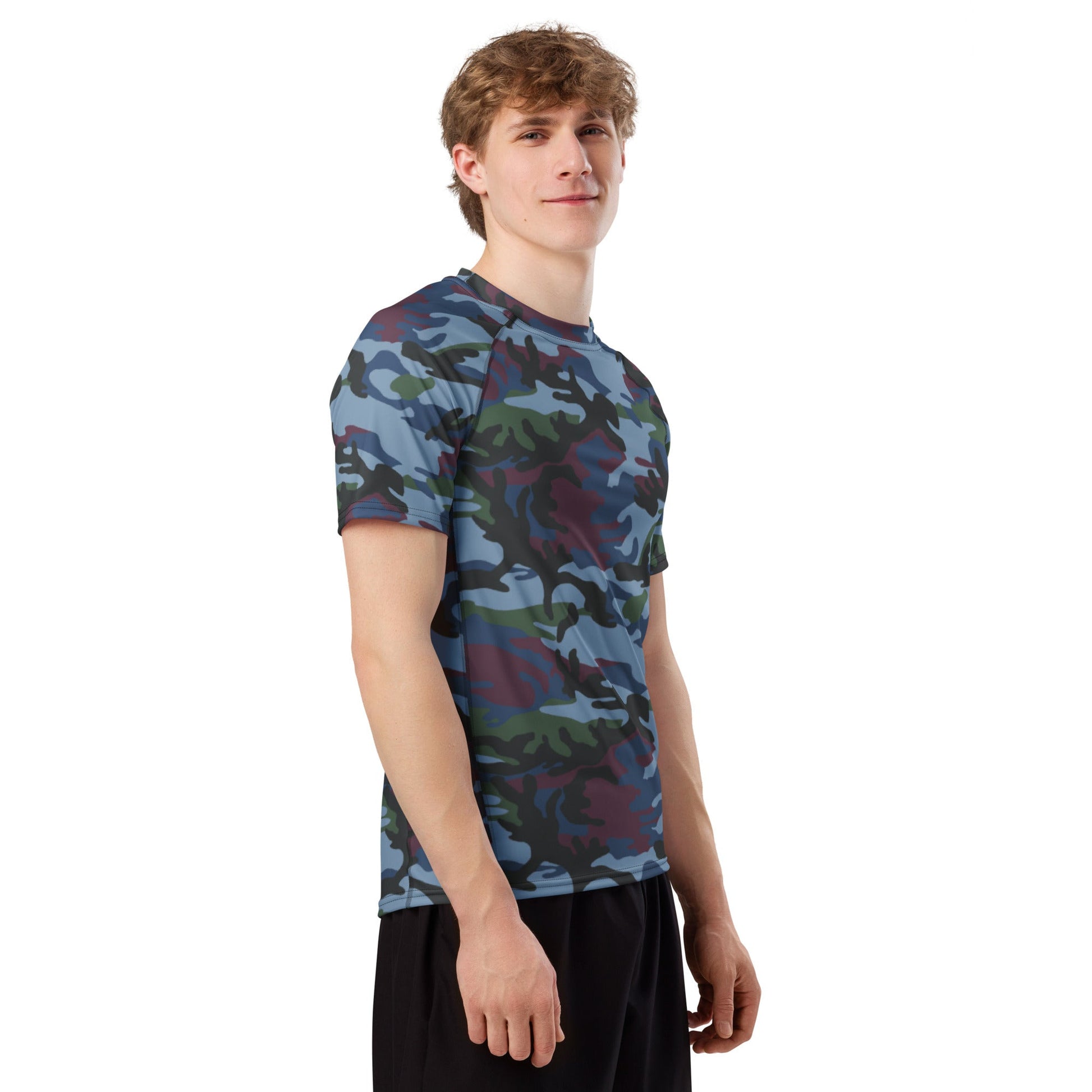 Street Fighter Allied Nations Movie CAMO Mens Short-Sleeve Rash Guard - Short-sleeve Guards