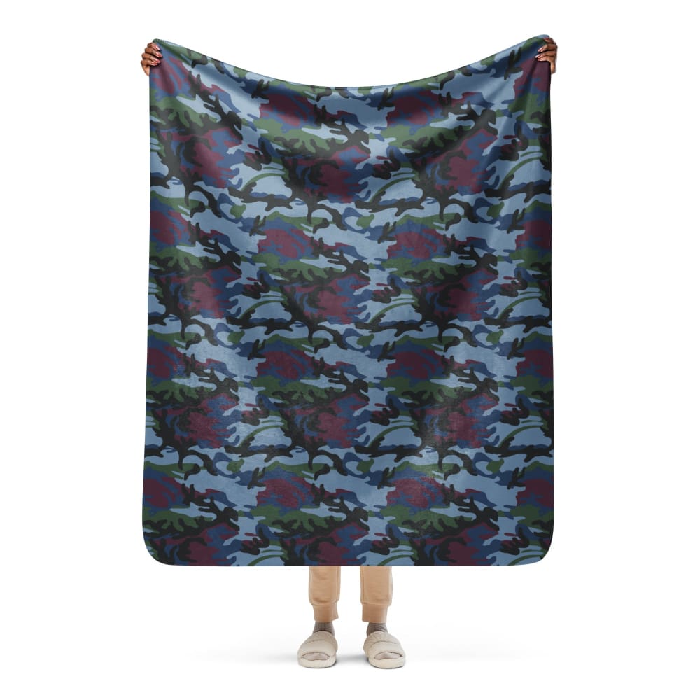 Street Fighter Allied Nations Movie CAMO Sherpa blanket - 50″×60″