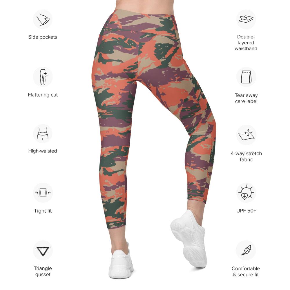 Street Fighter Bison Shock Trooper Movie CAMO Leggings with pockets - Womens With Pockets