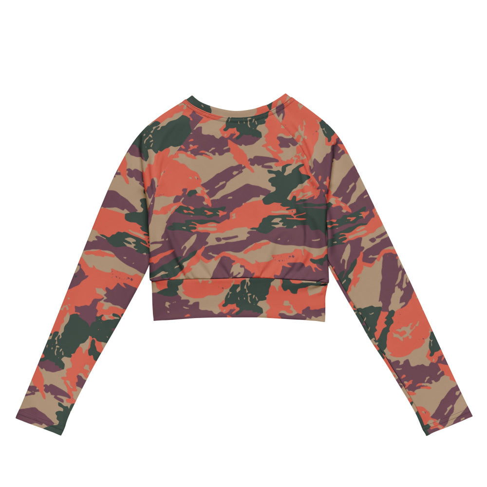 Street Fighter Bison Shock Trooper Movie CAMO long-sleeve crop top - Womens Long-Sleeve Crop Top