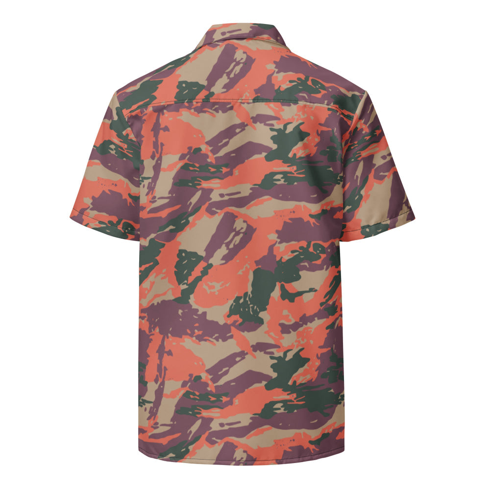 Street Fighter Bison Shock Trooper Movie CAMO Unisex button shirt