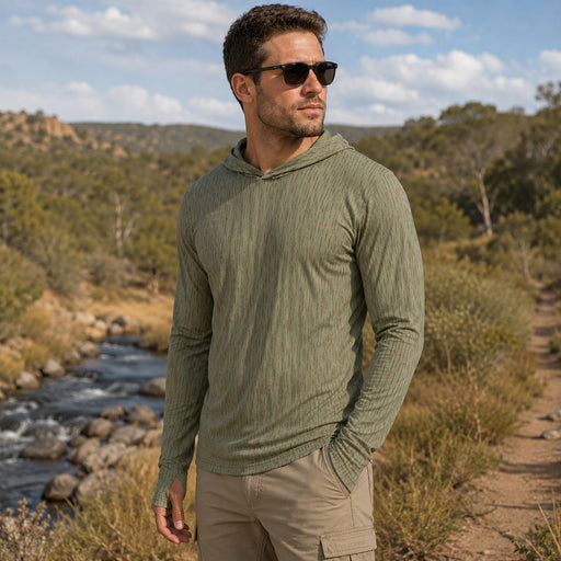 Strichtarn Summer CAMO Mens Sunscreen Sports Hoodie With Thumb Holes - S / White