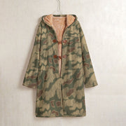 Sumpfmuster Where Eagles Dare CAMO Men’s Horn Button Long Fleece Coat - S / White - Jacket