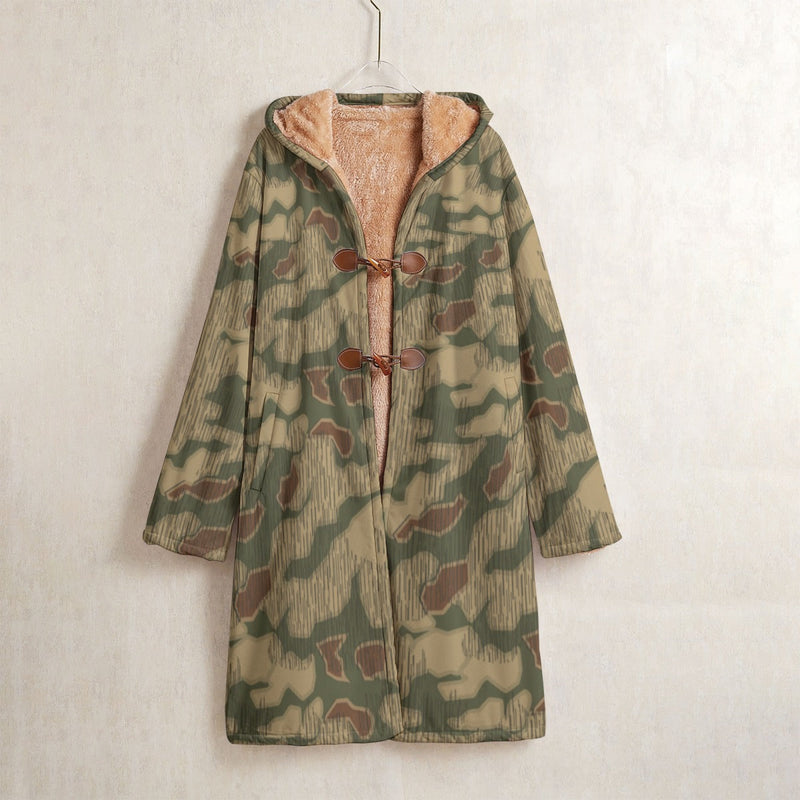 Sumpfmuster Where Eagles Dare CAMO Men’s Horn Button Long Fleece Coat - S / White - Jacket